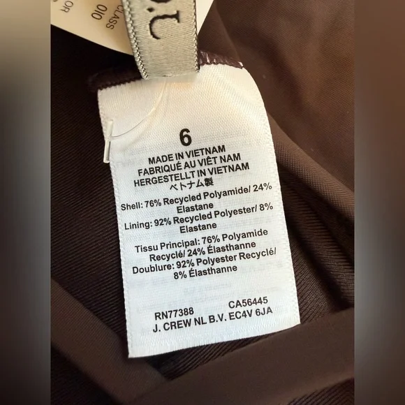 NWT J. Crew Button-trim scoopback one-piece swimsuit - size 6 and 8 - brown - Picture 10 of 12